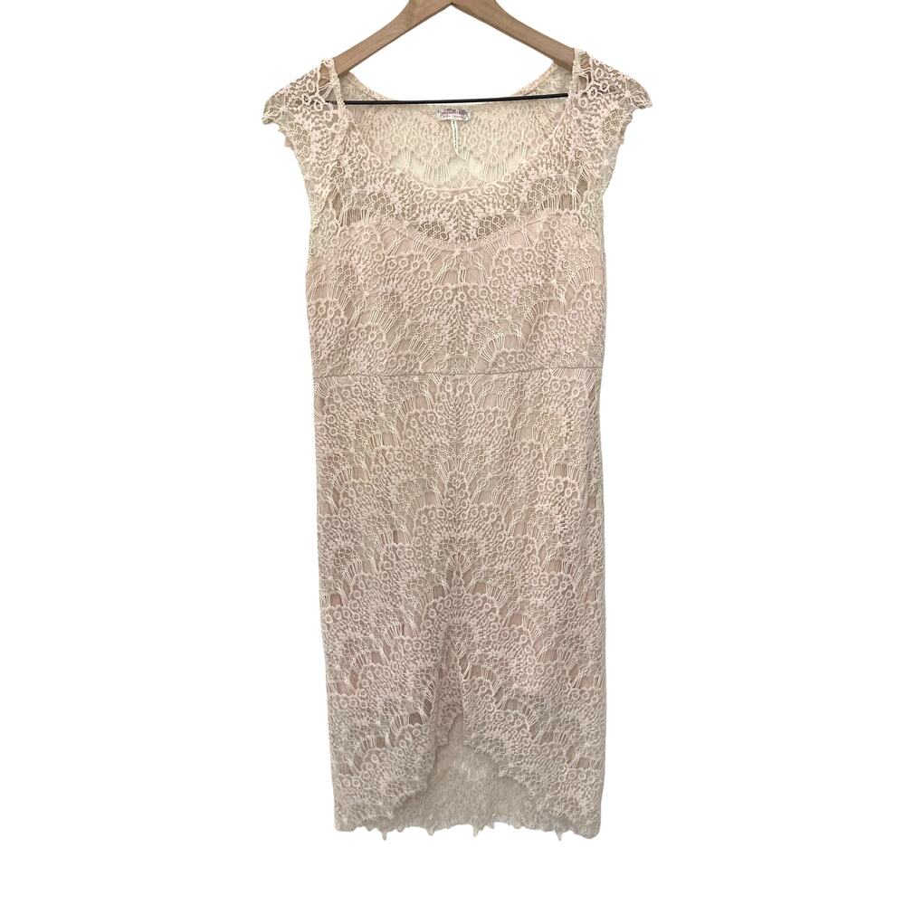 Free People Intimately Delicate Romantic Softgirl Feminine Ivory Lace Slip Dress